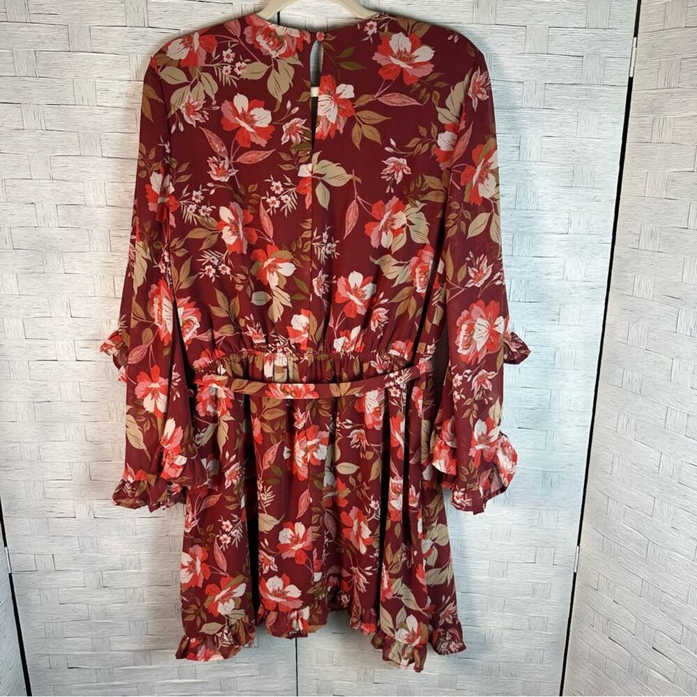 Vici What A Feeling Bell Sleeve Floral wrap Dress v-neck festival‎ Bohemian - Picture 4 of 14